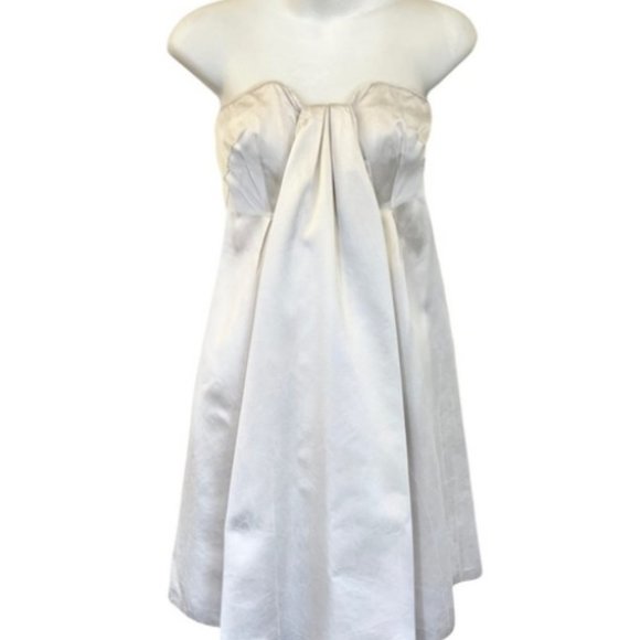 PRADA Silk Strapless Pleated Waterfall Design Mini Dress - 2 - Picture 9 of 10